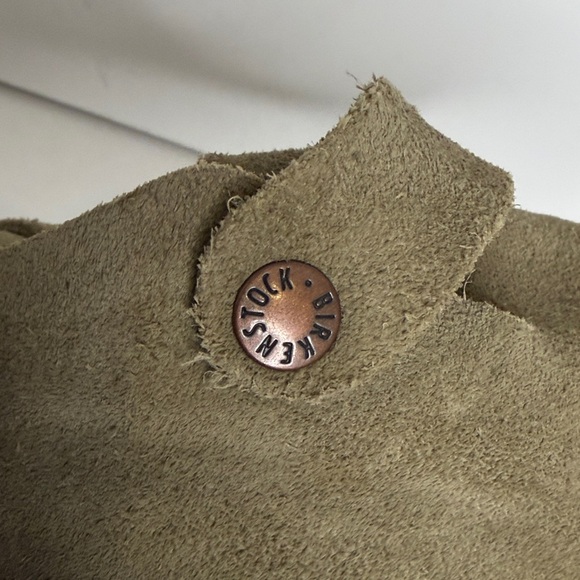 Birkenstock Boston Clogs 41 Womens 10 Mens 8 Beige Taupe Suede Slip On - Picture 9 of 12